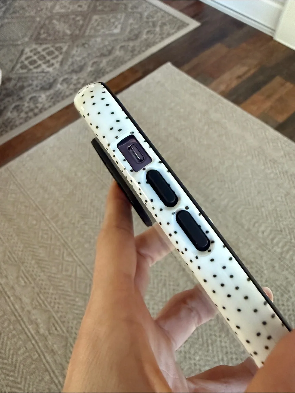 Micro Polka Dot Protective iPhone 14 Pro Case with Minimal Design (Gloss Finish)